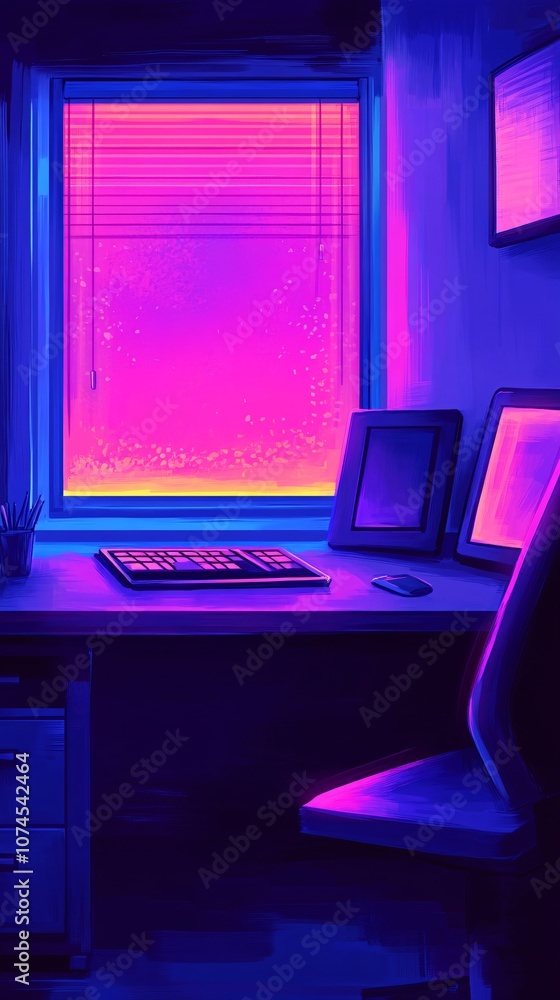 Aufkleber A sleek modern desktop with a digital drawing tablet and stylus capturing the intersection of art and technology with side empty space for text Stockphoto style