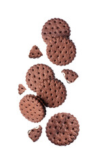 falling chocolate cookie