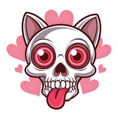 Fototapeta premium pink skull with heart