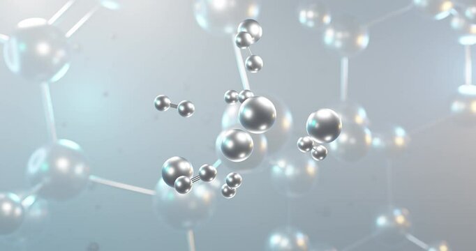 Sodium ferrocyanide rotating 3d molecule, molecular structure of e535, seamless video