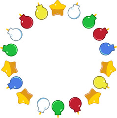 Christmas ornament circle border