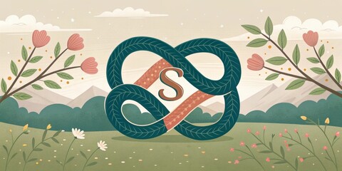 Two Ss Wrapped Together An illustration of two ss intertwined symbolizing unity and harmony perfect for a narrative about relationships and connection.