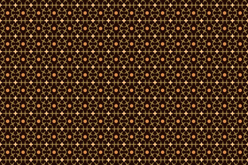 Fototapeta premium Intricate geometric pattern with warm colors on a dark background