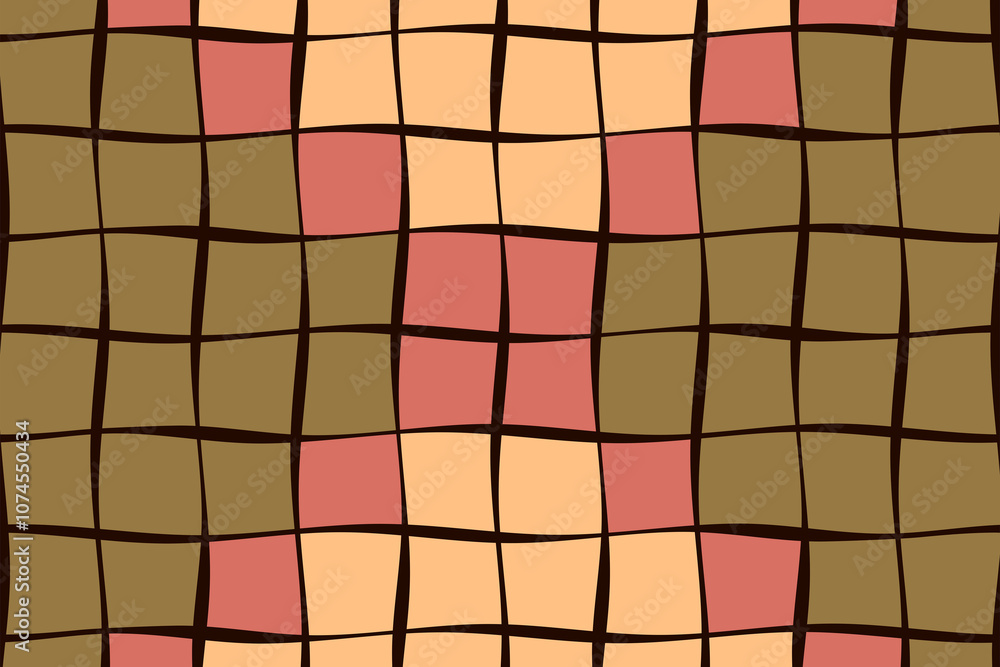 Poster colorful geometric pattern of intertwined squares creating a vibrant tapestry effect