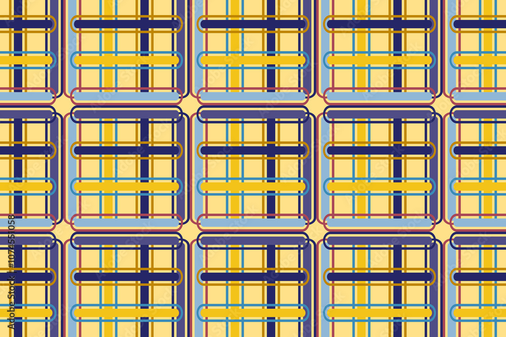 Poster vibrant geometric pattern showcasing colorful lines and shapes in a symmetrical design