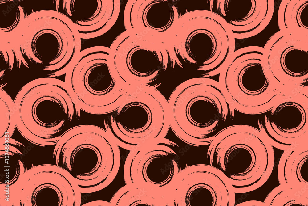 Poster dynamic coral and brown swirl pattern creating a vibrant visual rhythm
