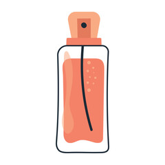 Perfume water in a spray bottle. Body or home fragrance in a bottle. Vector perfume icon.