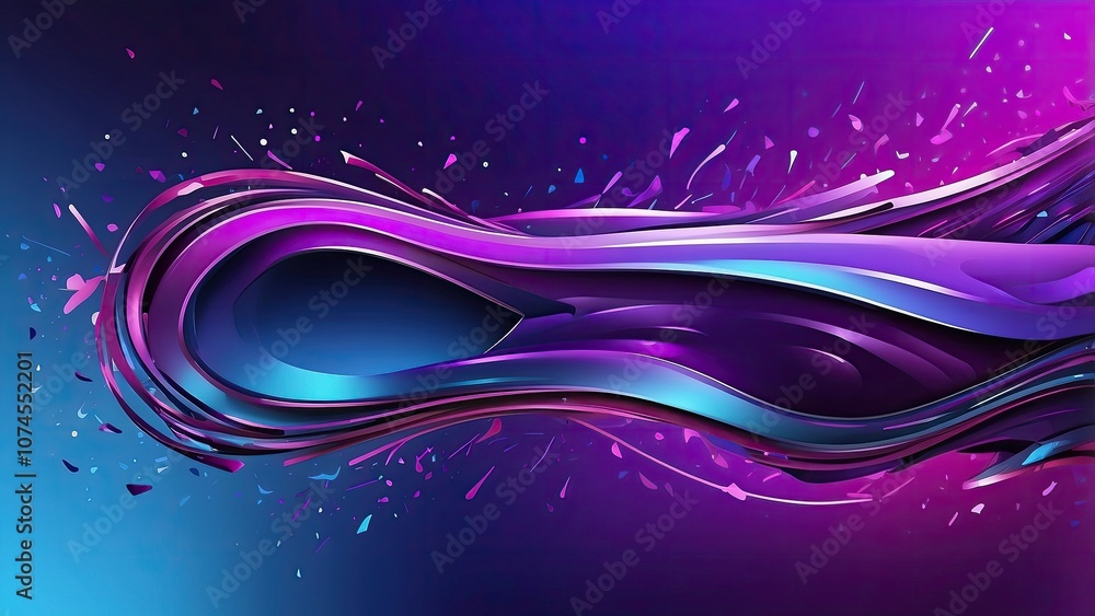 Poster a dynamic banner design for a website with a contemporary tech theme that includes a purple and blue