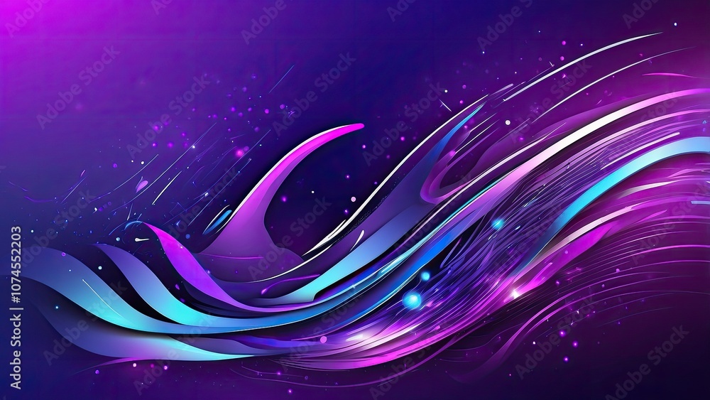 Aufkleber a dynamic banner design for a website with a contemporary tech theme that includes a purple and blue