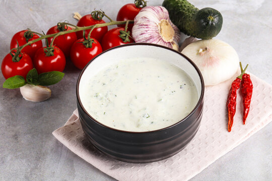 Traditional delicious appetizer; greek tzatziki (Turkish name; cacik)