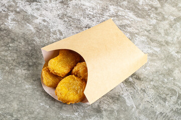 Crunchy crispy chicken nuggets snack