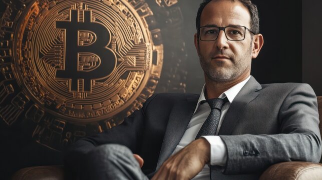 Expert in blockchain law consulting client, focused conversation, tech-centric decor, - Powered by Adobe