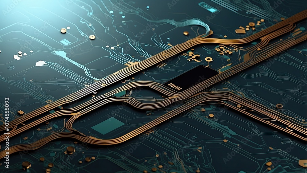 Aufkleber circuit board design for vector banners. example abstract background of engineering, technology, and