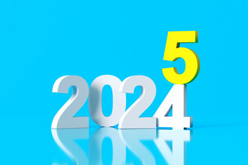 2024 changing to 2025 on blue background with reflections