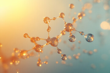 Biological Organic Glass Technology Molecules 3D Background Displaying Scientific Innovation and Complexity