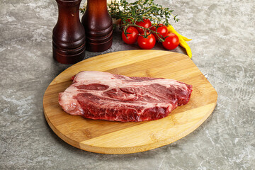Raw beef chuck roll steak