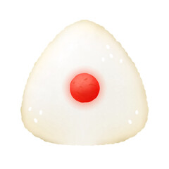 シンプルな梅おむすびのイラスト
