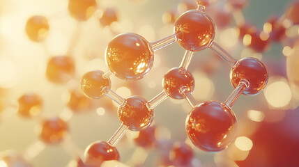 Thiopyran Molecule Detailed Illustration for Educational Chemistry Studies, Clear Chemical Bond and Angle Representation.