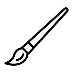 Outline icon of a paintbrush, symbolizing art and creativity. Editable stroke.