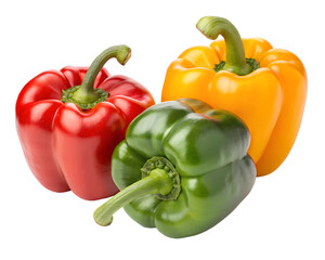 red and yellow peppers isolated on white