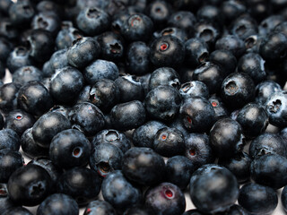 A background image with blueberries in a detailed view and different levels of focus