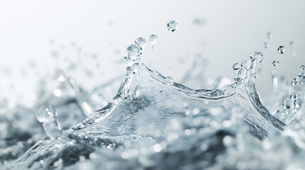 Dynamic Water droplet Splash against Tranquil Liquid Surface. droplet interaction and ripple effect visualization.