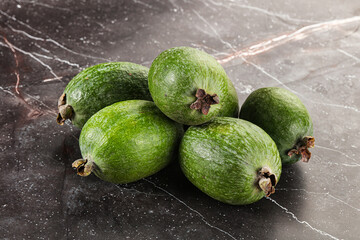 Fresh sweet juicy ripe feijoa