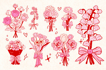 Vintage valentine flower, coquette clipart, cute, y2k, coquette aesthetic, bows clipart, crafts Bows Coquette,, Pink Ribbon Clipart Gift bow clipart Fashion clipart Decoration valentine gift,nostalgia