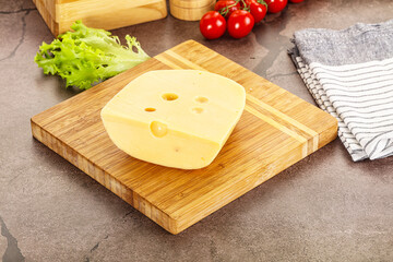 Gourmet Maasdam cheese with hole