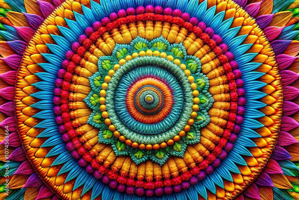Poster vibrant abstract colorful concentric pattern showcasing macro photography techniques for stunning vi