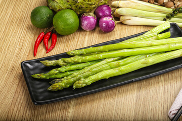 Dietary cuisine - boiled aspargus stem