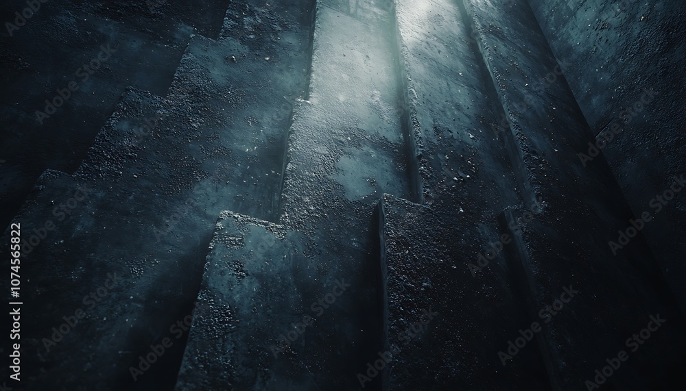 Leinwandbilder A serene underwater scene showcasing soft rays of light filtering through the murky depths, creating an ethereal, tranquil atmosphere.