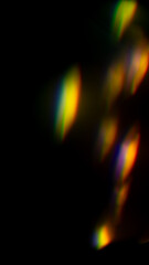 Iridescent highlights on a black background. to overlay and create a bright, sunny and interesting...