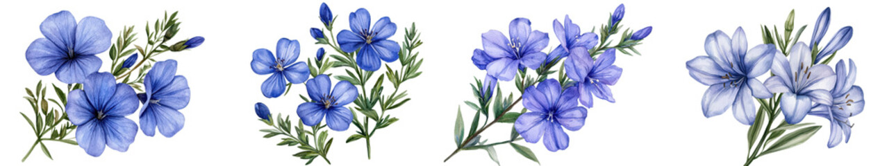 and Serene Floral Background with Beautiful Blooming Blue Flowers in Natural Environment  Perfect for Wallpaper Desktop or Creative Design Projects