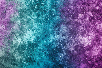 Fototapeta premium Celestial Nightscape with Vibrant Aurora and Starry Nebula – Dreamy Cosmic Scene in Shades of Midnight Blue, Green, and Purple for Enchanting Backgrounds and Fantasy Designs