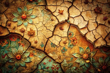 Vintage Cracked Shatter Texture in Distressed Style with Unique Patterns and Rich Color Tones Capturing the Essence of Timeworn Surfaces for Artistic Photography Projects