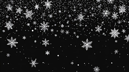Elegant black and white snowflake pattern for winter designs