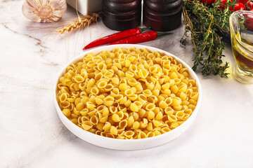 Italian cuisine - dry conchiglie pasta