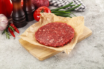 Raw beef burger cutlet minced meat