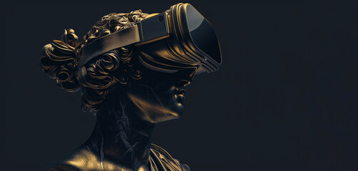 Fototapeta premium A greek statue in VR glasses