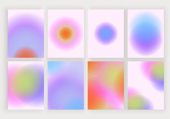 Gradient blur cover cards. Collection round blurred wallpaper design for banners, flyer
