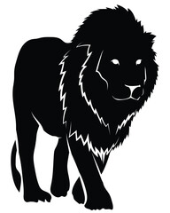Vector of lions silhouette isolated on white background. Lions silhouette collection.