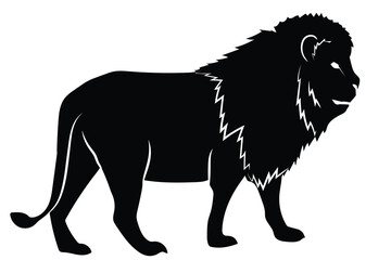 Vector of lions silhouette isolated on white background. Lions silhouette collection.