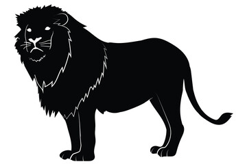 Vector of lions silhouette isolated on white background. Lions silhouette collection.