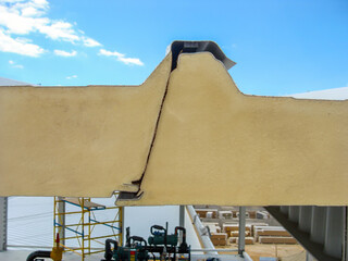 Close-Up of Roof Sandwich Panel with PUR Insulation