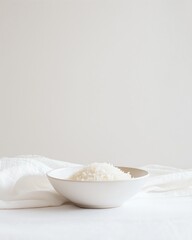 Creamy cottage cheese in a white bowl, a healthy dairy ingredient for cooking and baking