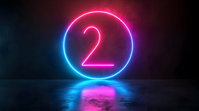 Neon Number Two Illustration