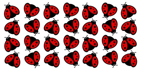 Ladybug seamless pattern background. Cartoon ladybug pattern for background