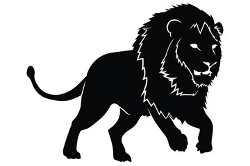Vector of lions silhouette isolated on white background. Lions silhouette collection.