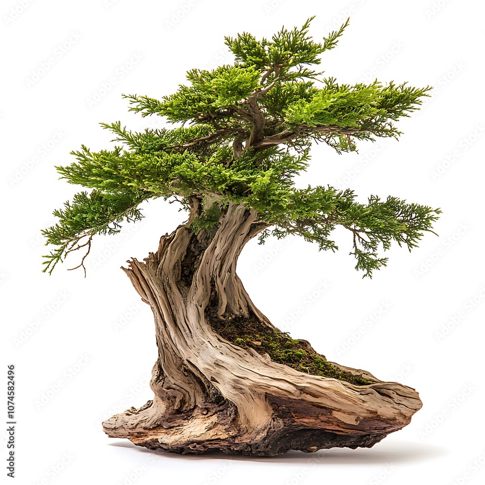 Poster bald cypress tree isolated on a with a white background